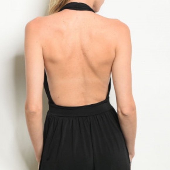DEEP PLUNGE BLACK MAXI DRESS - Picture 6 of 6
